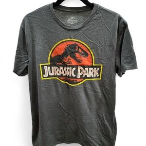 Grey Jurassic Park graphic tee Size L